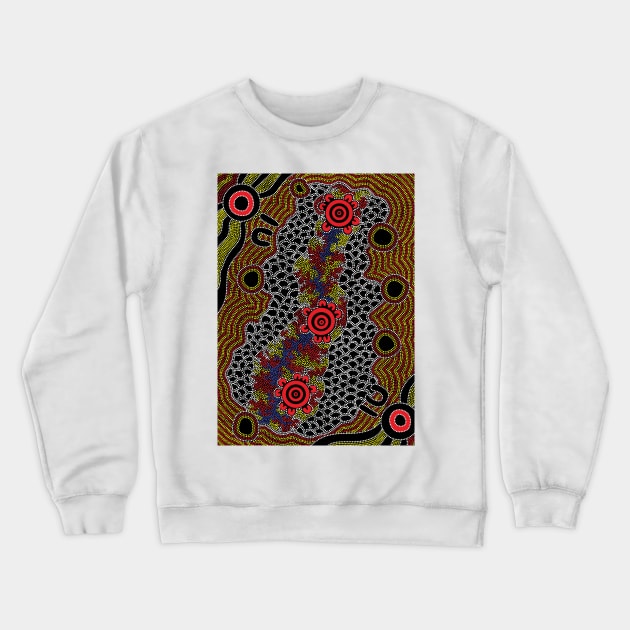 Aboriginal Art - Gathering 2 Crewneck Sweatshirt by hogartharts